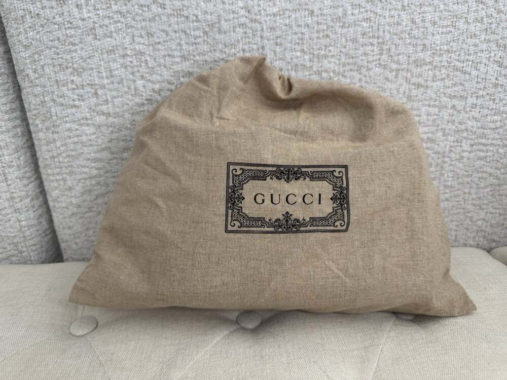 Gucci GG Monogram Crossbody Bag Zip Beige Brown Gold HW Small w/ Dust Bag - Picture 15 of 15